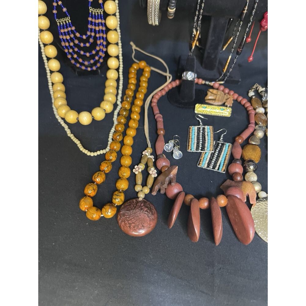 Vintage To Now Boho Costume Jewelry Lot Necklace Earrings Bracelet Ring Hippie - Picture 6 of 10